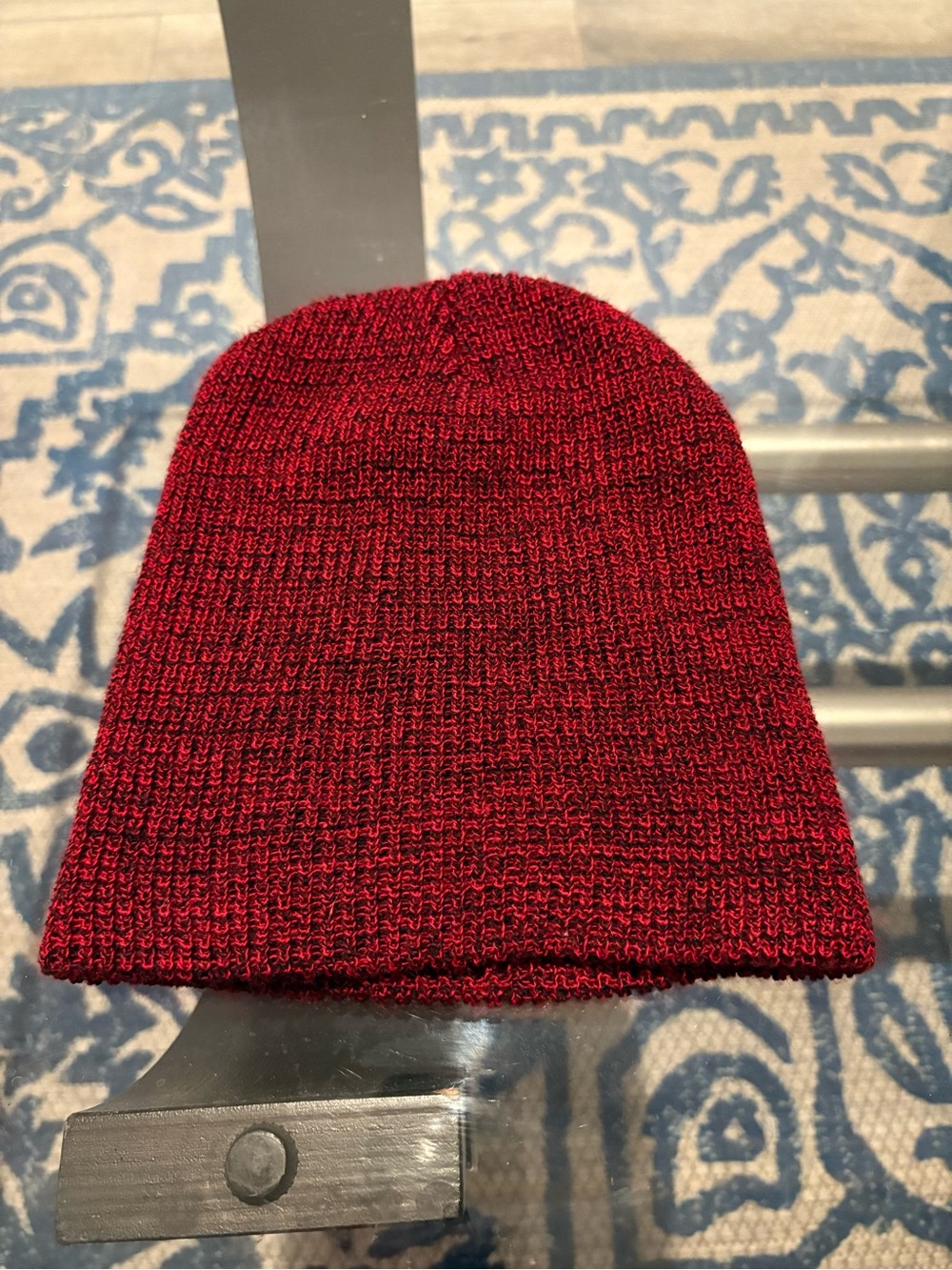 Red and black knit Beanie